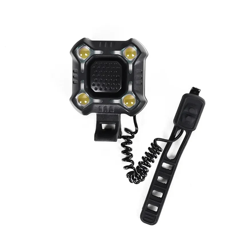 2-in-1 Bicycle Electric Horn &amp; Front Light - USB Rechargeable 120dB Loud Alarm - Waterproof LED Safety Lamp for E-Bike, Scooter &amp; MTB