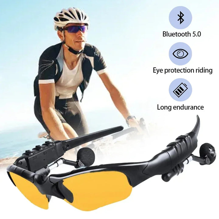 5.0 Bluetooth Smart Glasses - Wireless Stereo Audio Sunglasses with Mic for Driving, Cycling &amp; Outdoor Sports
