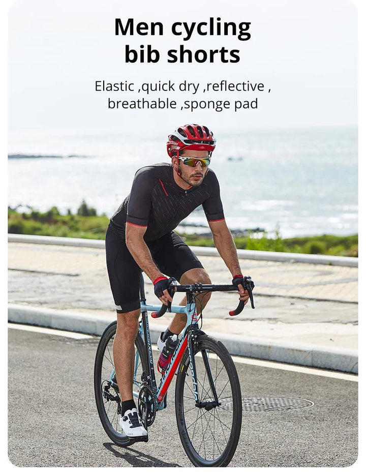 Professional Cycling Bib Shorts - 3D Padded Breathable Bicycle Tights - Shockproof Bretelle Bike Wear for Men &amp; Women