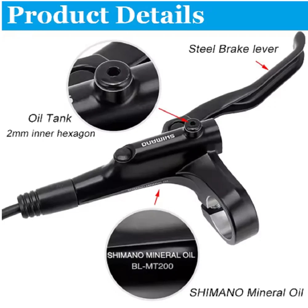 Shimano MT200 Hydraulic Disc Brake Set - Original MTB Mountain Bike Brake Kit Left &amp; Right