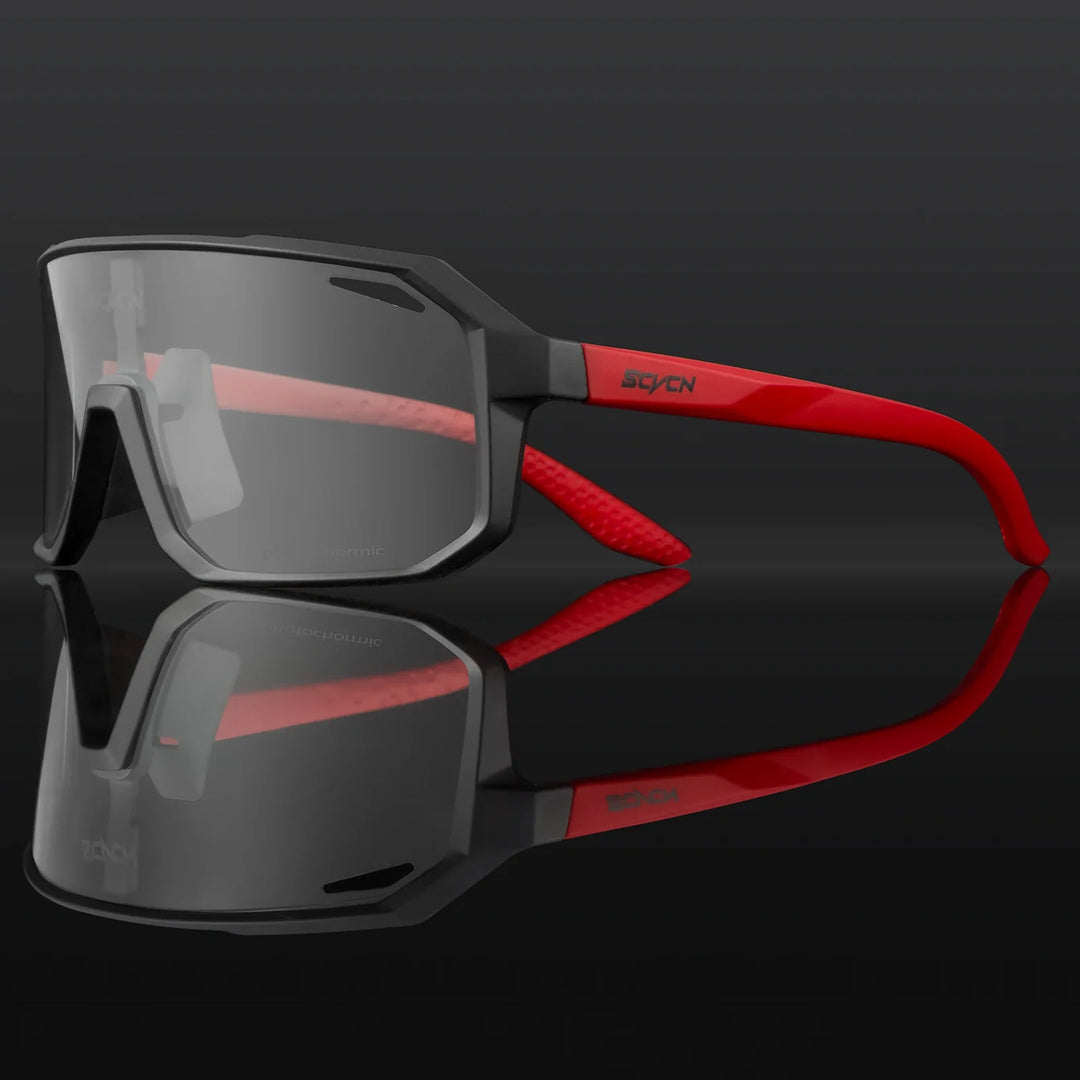 SCVCN Photochromic Cycling Sunglasses - Intelligent Lens Color Change - UV400 Protection TR-90 Frame for Road &amp; MTB Racing