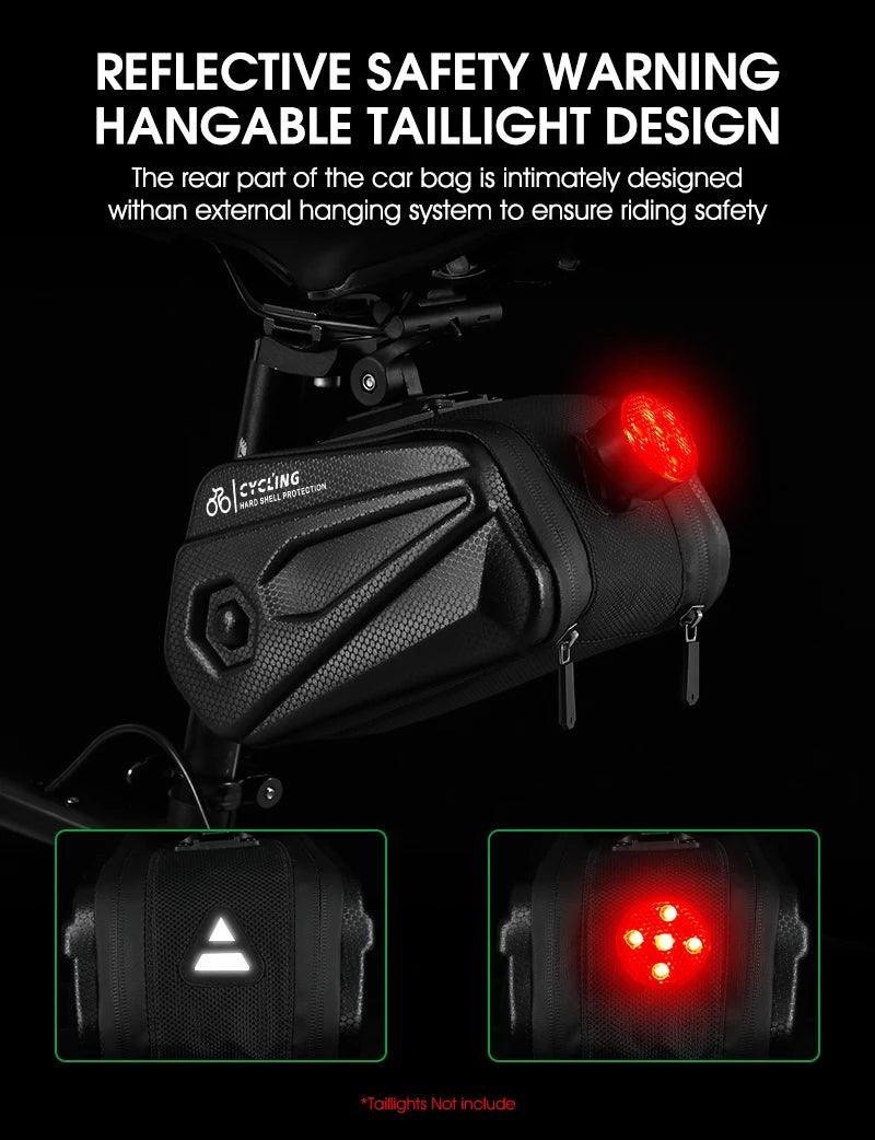 WEST BIKING 100% Waterproof Bicycle Saddle Bag - Seamless Weld Under Seat Storage - Reflective Rainproof MTB &amp; Road Bike Tool Pouch