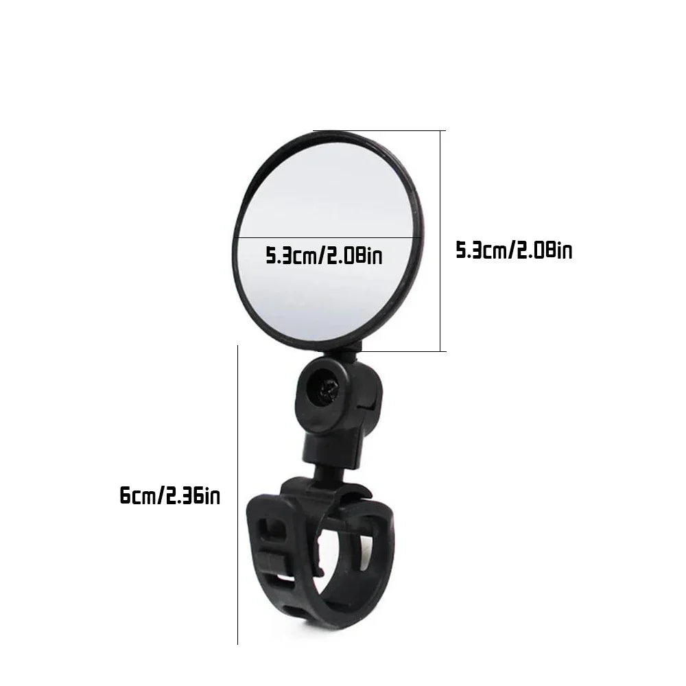 2PCS Universal Bicycle Rearview Mirror - 360° Rotatable Convex HD Mirror - Wide Angle Safety Reflector for MTB, Road Bike &amp; E-Bike
