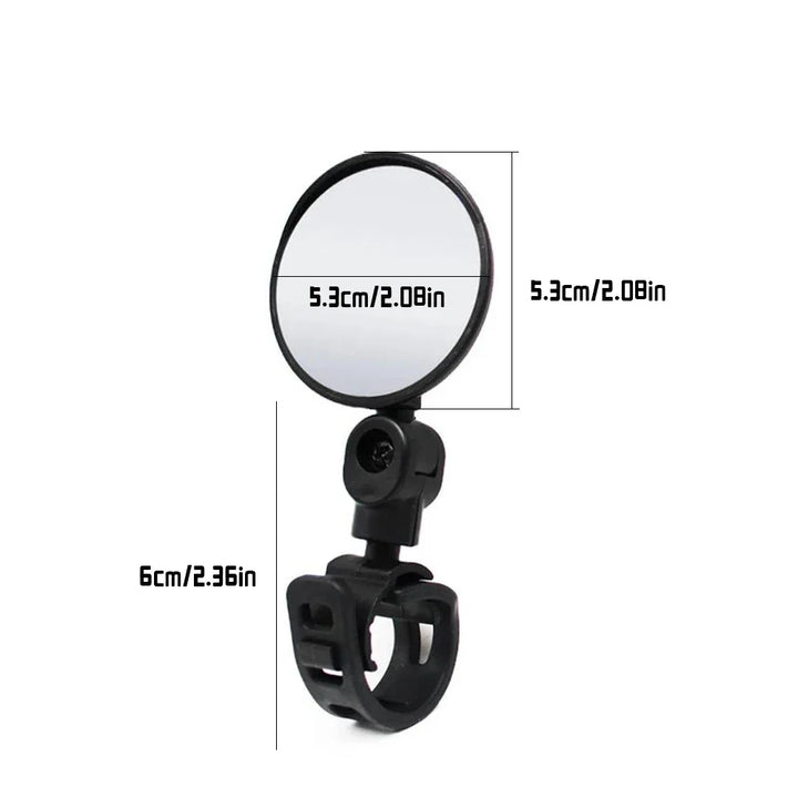2PCS Universal Bicycle Rearview Mirror - 360° Rotatable Convex HD Mirror - Wide Angle Safety Reflector for MTB, Road Bike &amp; E-Bike