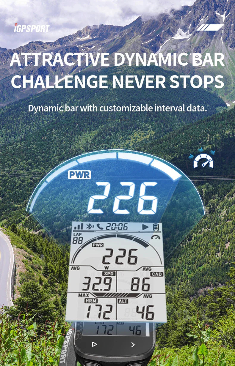 iGPSPORT BSC100S GPS Bike Computer - 2.6" LCD Wireless Speedometer - 40H Battery Life &amp; Type-C Charging - IPX7 Waterproof Cycling Odometer