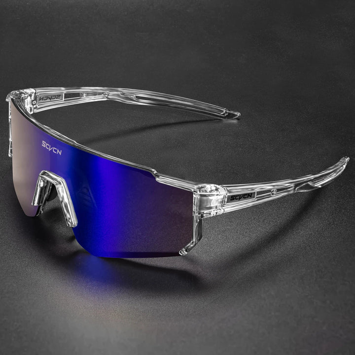 SCVCN S1411 Professional Cycling Sunglasses - UV400 Protection Wide View Eyewear - Lightweight TR-90 Sports Glasses for MTB &amp; Road Biking