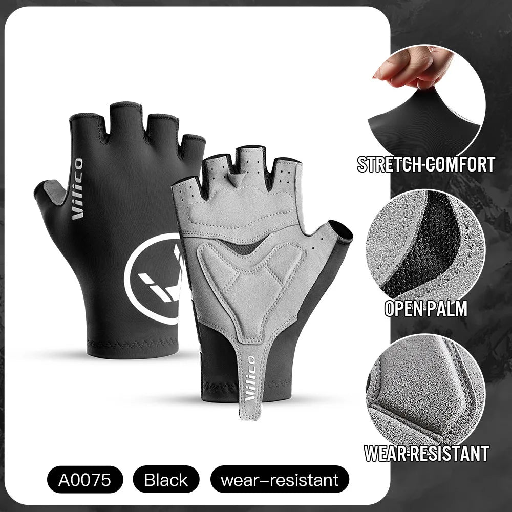 Aero Breaking Wind Cycling Gloves - Anti-Slip Half Finger Racing Mittens for Road Bike Speed