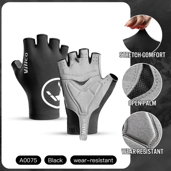 Aero Breaking Wind Cycling Gloves - Anti-Slip Half Finger Racing Mittens for Road Bike Speed