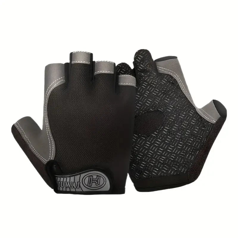 Unisex Half Finger Cycling Gloves - Non-Slip Shock-Absorbing Sports Mitts for Mountain Biking &amp; Climbing