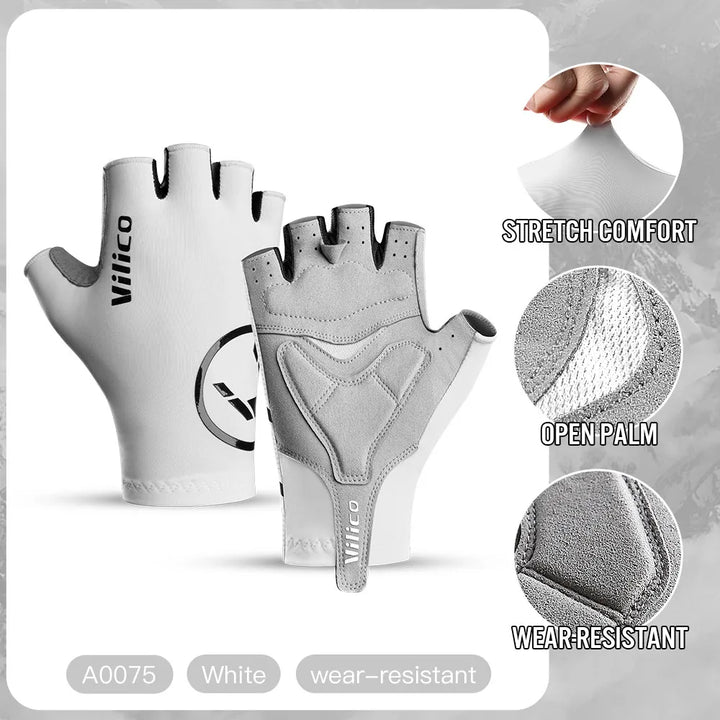 Aero Breaking Wind Cycling Gloves - Anti-Slip Half Finger Racing Mittens for Road Bike Speed