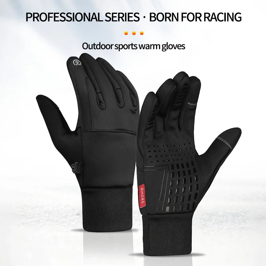 Winter Thermal Motorcycle Gloves - Waterproof &amp; Windproof Full Finger Mittens - Insulated Electric Bike Riding Gloves for Men (ST25-113)