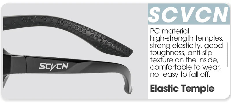 SCVCN Photochromic Cycling Sunglasses - Intelligent Lens Color Change - UV400 Protection TR-90 Frame for Road &amp; MTB Racing