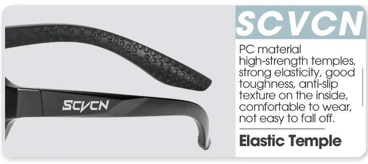 SCVCN Photochromic Cycling Sunglasses - Intelligent Lens Color Change - UV400 Protection TR-90 Frame for Road &amp; MTB Racing