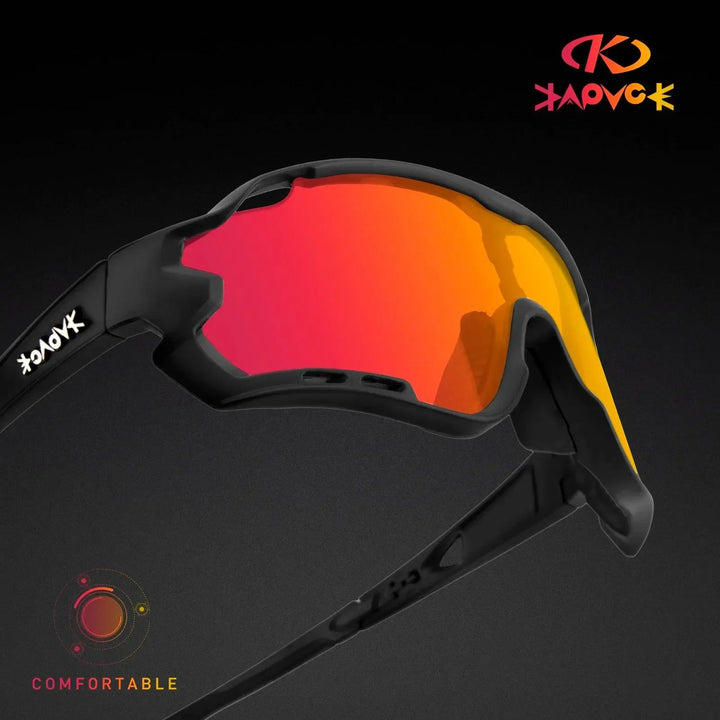Kapvoe Professional Cycling Glasses - UV400 Protection MTB Eyewear - Lightweight TR90 Sport Sunglasses for Road &amp; Mountain Bike