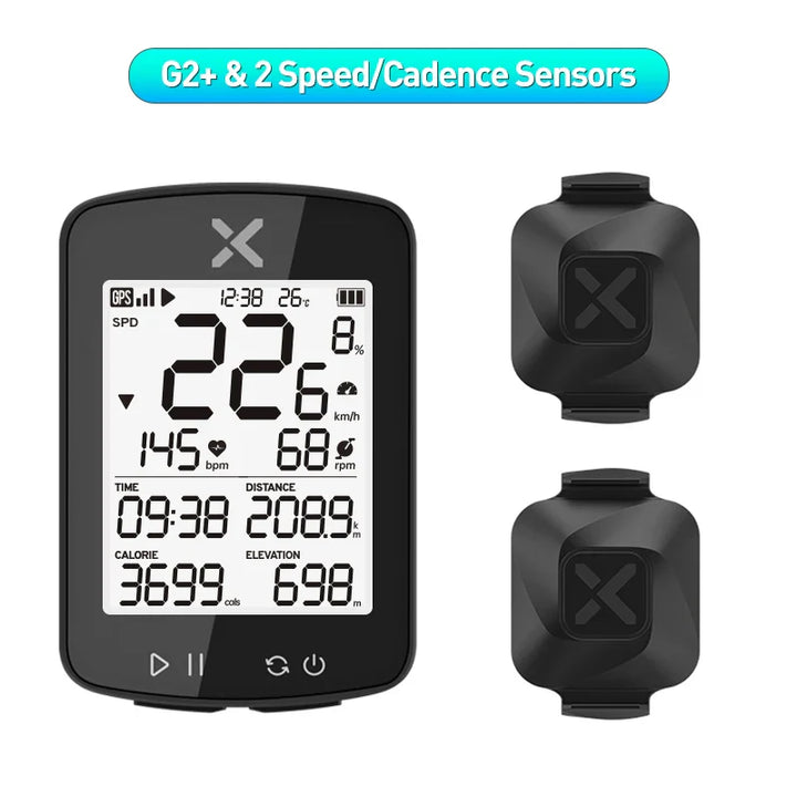 XOSS G2 Plus Wireless GPS Bike Computer, ANT+ Bluetooth Speedometer with Strava Sync
