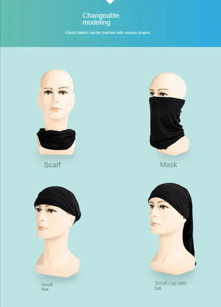 Summer Ice Silk Cycling Face Mask - UV Protection Magic Scarf - Cool &amp; Breathable Bandana for Biking, Running &amp; Outdoor Sports