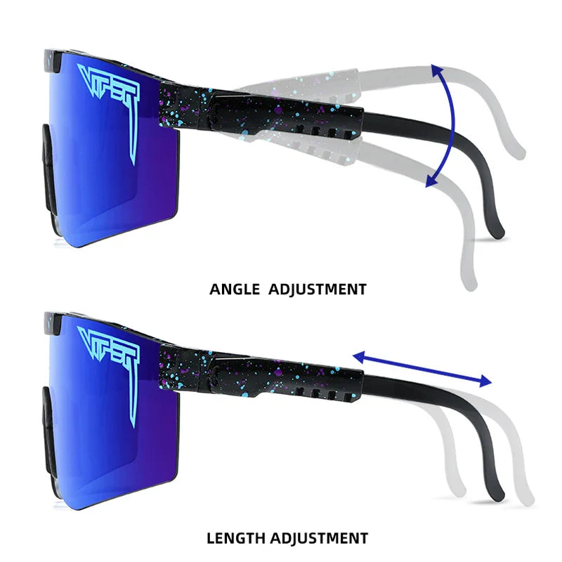 PIT VIPER Outdoor Sport Cycling Sunglasses - UV400 Protection Wide View Eyewear - Tactical Driving &amp; Racing Glasses for Men and Women