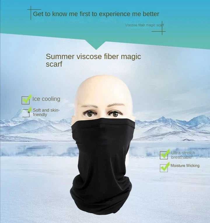 Summer Ice Silk Cycling Face Mask - UV Protection Magic Scarf - Cool &amp; Breathable Bandana for Biking, Running &amp; Outdoor Sports