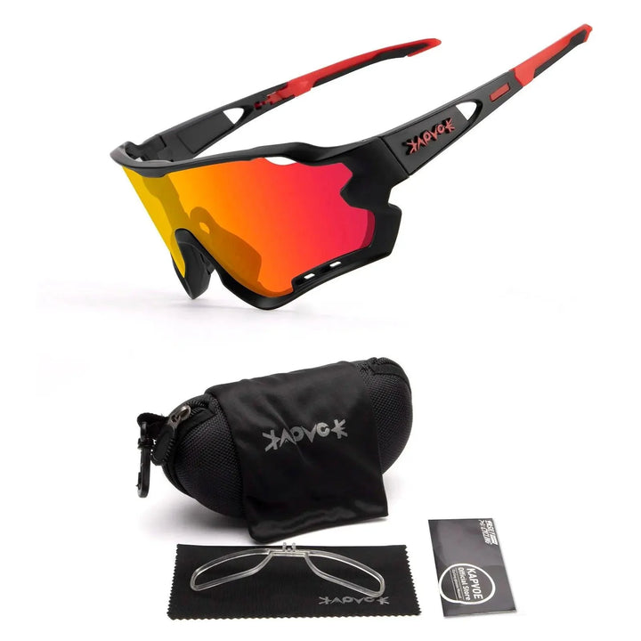 Kapvoe Professional Cycling Glasses - UV400 Protection MTB Eyewear - Lightweight TR90 Sport Sunglasses for Road &amp; Mountain Bike