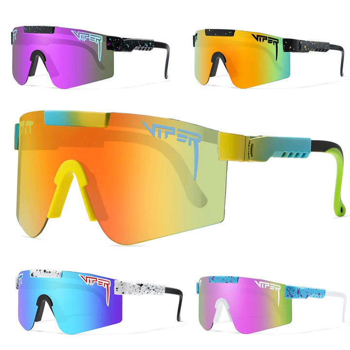 PIT VIPER Outdoor Sport Cycling Sunglasses - UV400 Protection Wide View Eyewear - Tactical Driving &amp; Racing Glasses for Men and Women