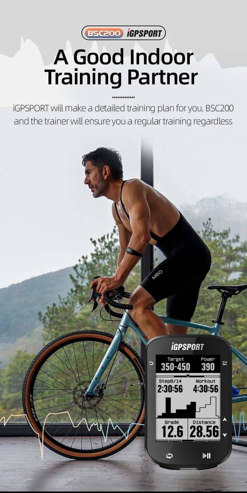 iGPSPORT BSC200 Smart GPS Bike Computer - Route Navigation, 30H Battery, ANT+ &amp; Bluetooth Wireless Speedometer
