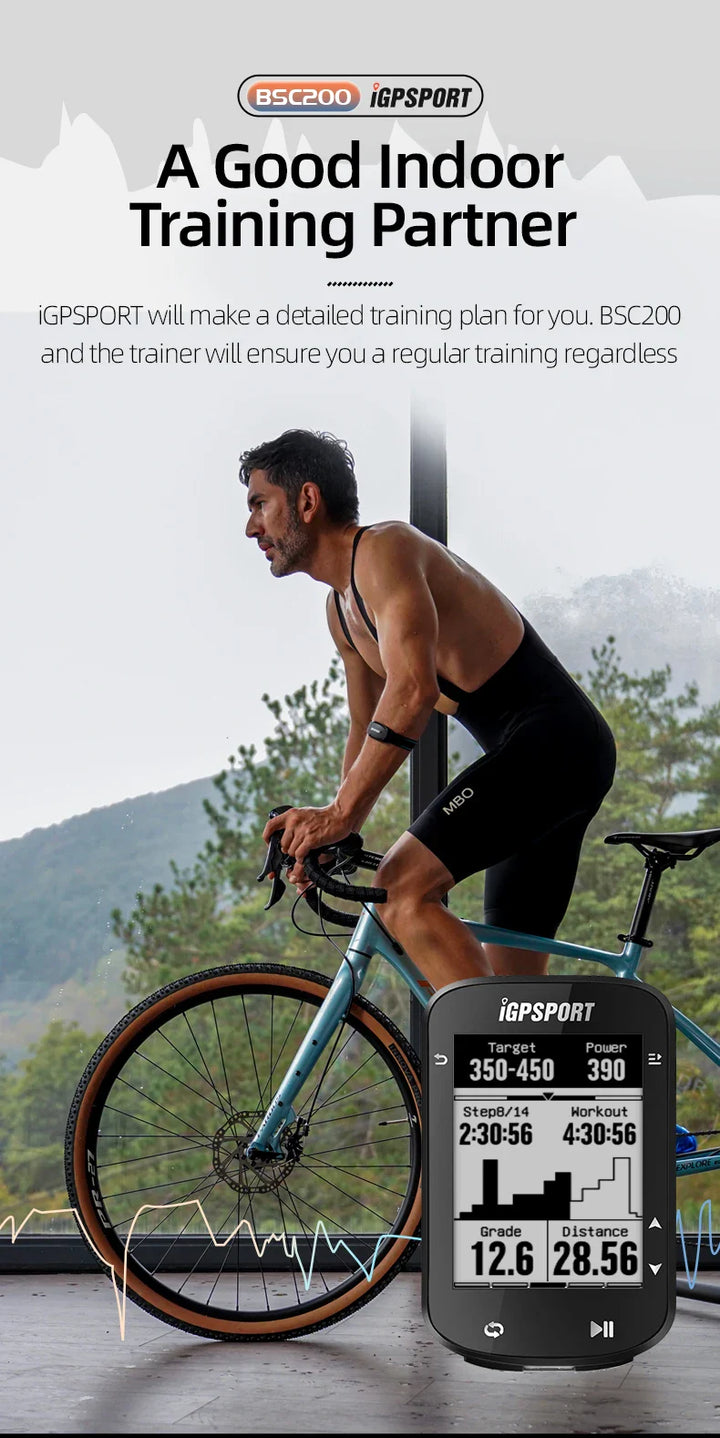 iGPSPORT BSC200 Smart GPS Bike Computer - Route Navigation, 30H Battery, ANT+ &amp; Bluetooth Wireless Speedometer