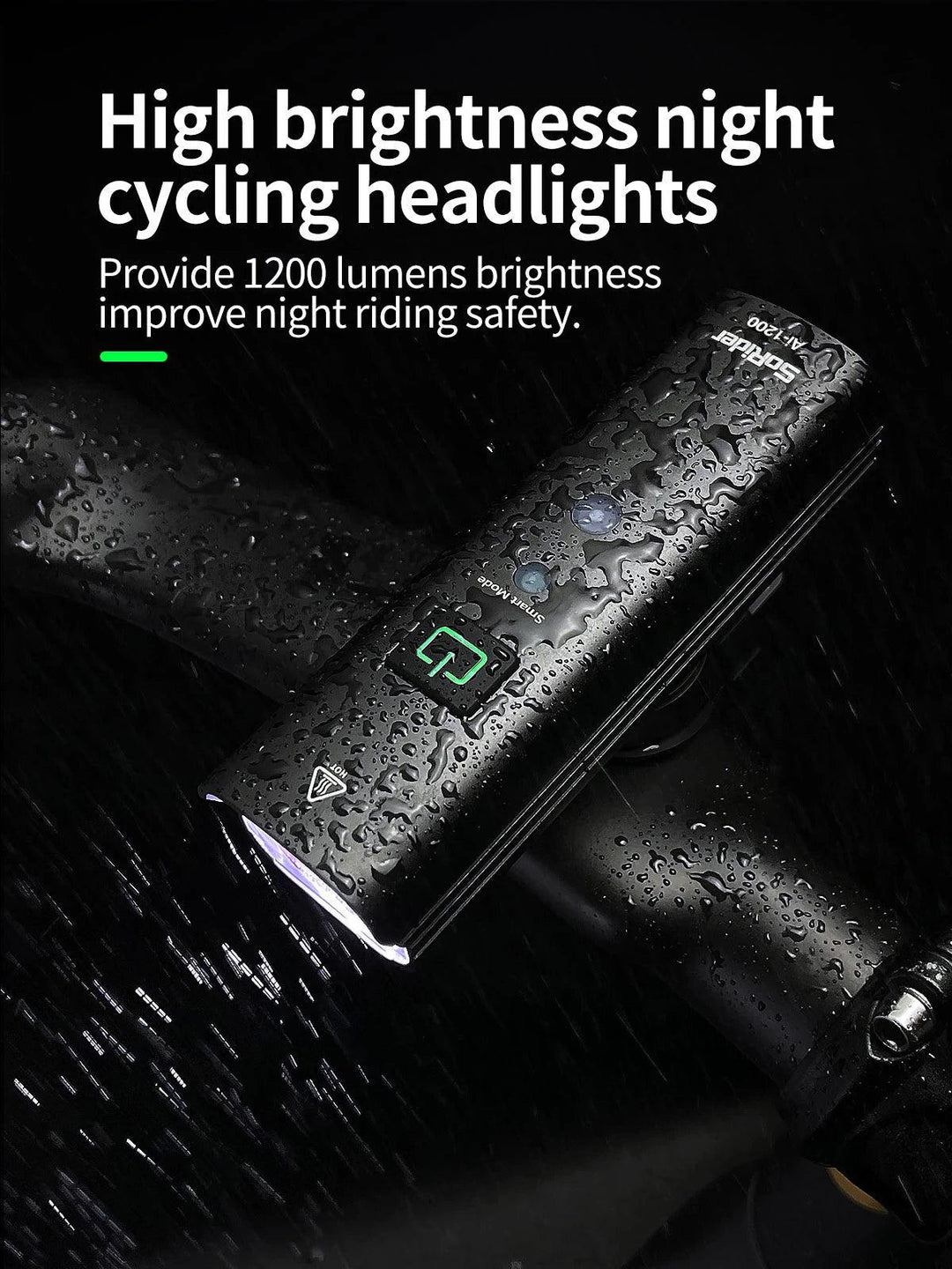 CYCLAMI Super Bright Bike Front Light - IPX6 Waterproof LED Headlight - Type-C Rechargeable Night Riding Safety Lamp for MTB &amp; Road