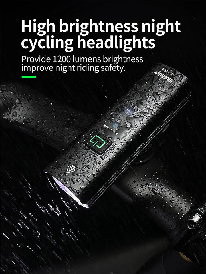 CYCLAMI Super Bright Bike Front Light - IPX6 Waterproof LED Headlight - Type-C Rechargeable Night Riding Safety Lamp for MTB &amp; Road