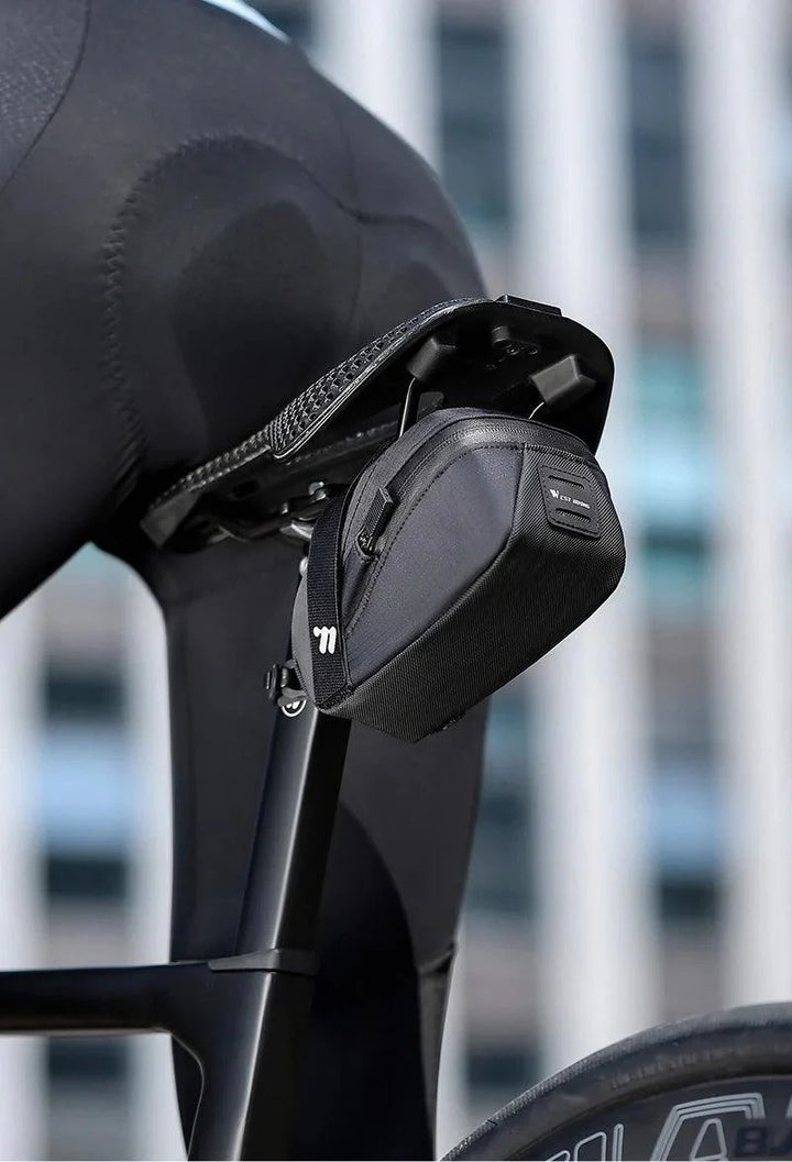 West Biking Ultralight Bike Saddle Bag - 58g Compact Seat Tail Pouch - Rainproof Bicycle Tool Organizer with Tail Light Loop