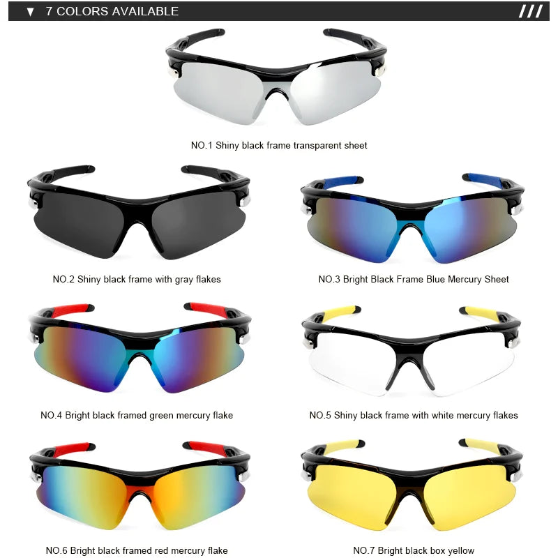 RIDERACE UV400 Cycling Sunglasses - High-Impact Polycarbonate Protection - Lightweight MTB &amp; Road Bike Goggles for Outdoor Sports