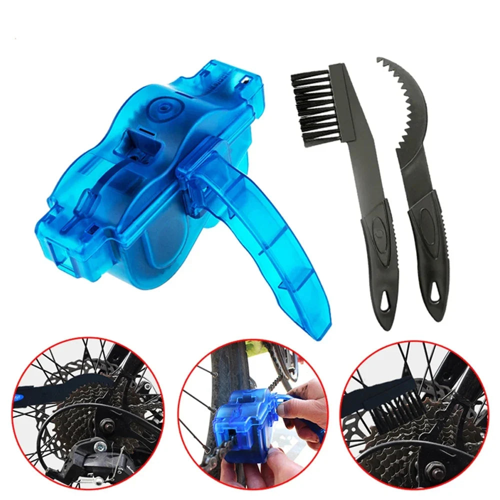 Professional Bicycle Chain Cleaner Kit - 3D Rotary Brush Cleaning Tool Set - MTB &amp; Road Bike Maintenance Gear for Speed &amp; Protection