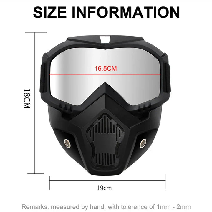 2-in-1 Outdoor Sport Windproof Mask &amp; Goggles - HD Motorcycle Riding Glasses for Snowboarding &amp; Cycling