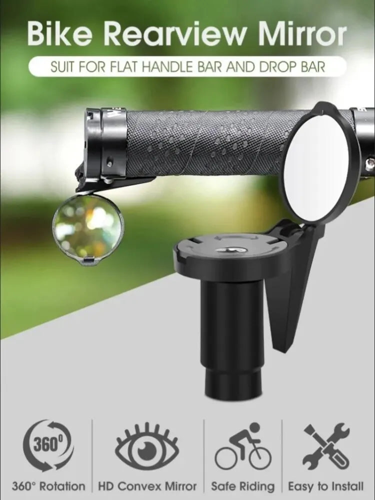 Bicycle 1PC Rear View Convex Mirror Handlebar Drop Bar Mount Acrylic Lens