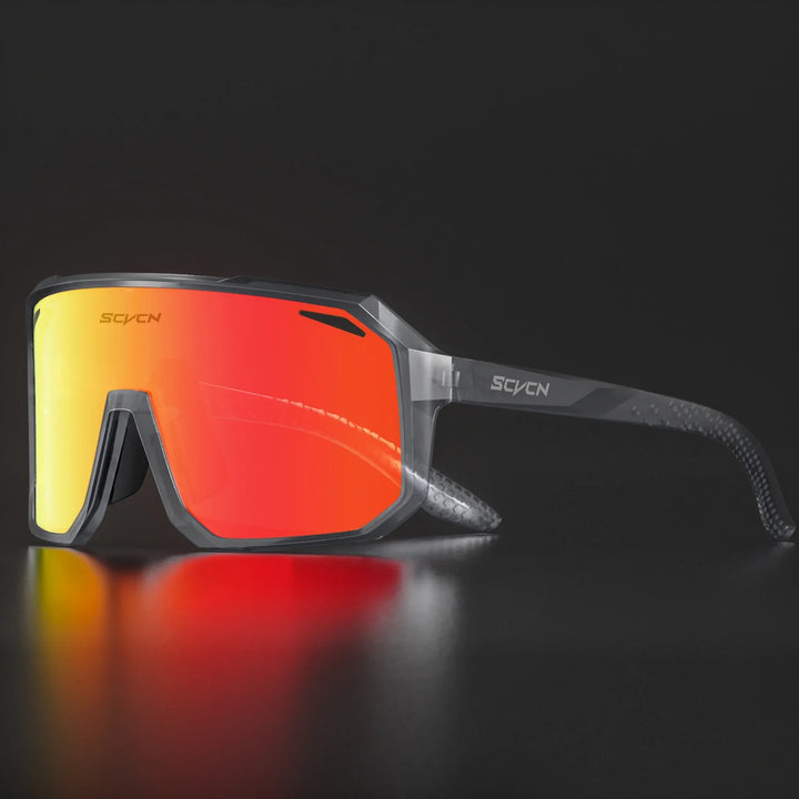 SCVCN Photochromic Cycling Sunglasses - Smart Color-Change Lens - UV400 TR-90 Ultralight Eyewear for MTB, Road Bike &amp; Running