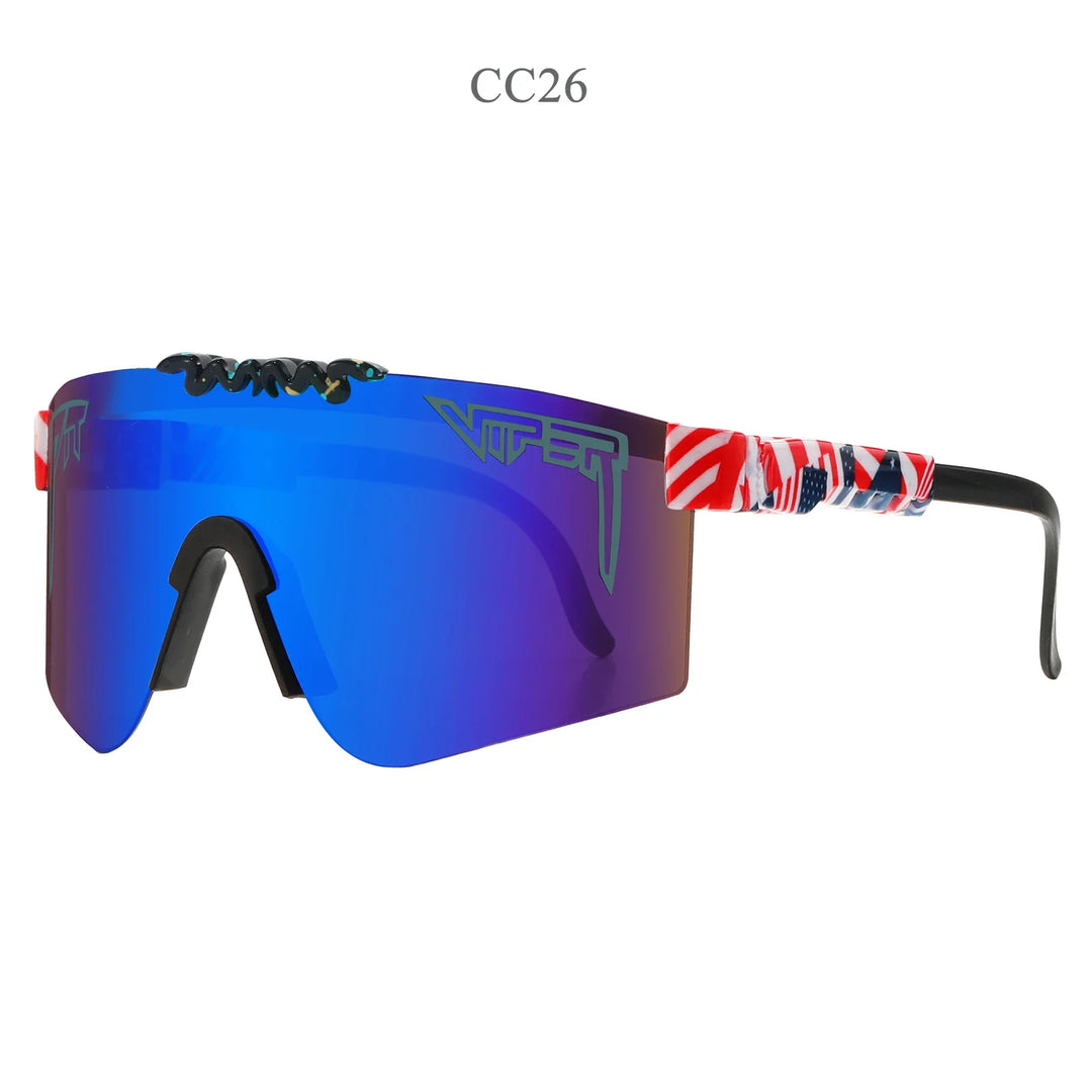 PIT VIPER Professional Cycling Sunglasses - UV400 Protection Shield - Impact Resistant PC Eyewear for Baseball, MTB &amp; Outdoor Sports