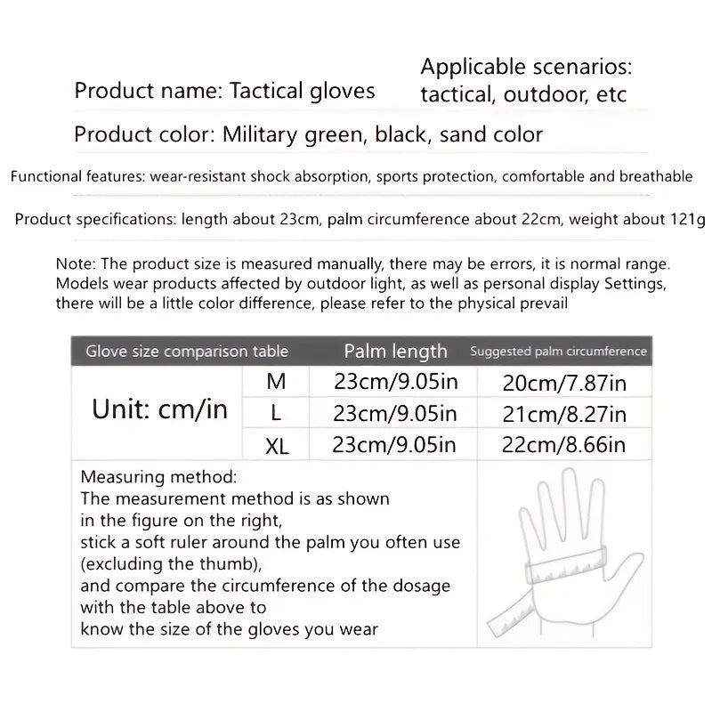Tactical Military Full Finger Gloves - Soldier Combat Anti-Slip Mittens - Heavy Duty Gear for Airsoft, Shooting, Paintball &amp; MTB Racing