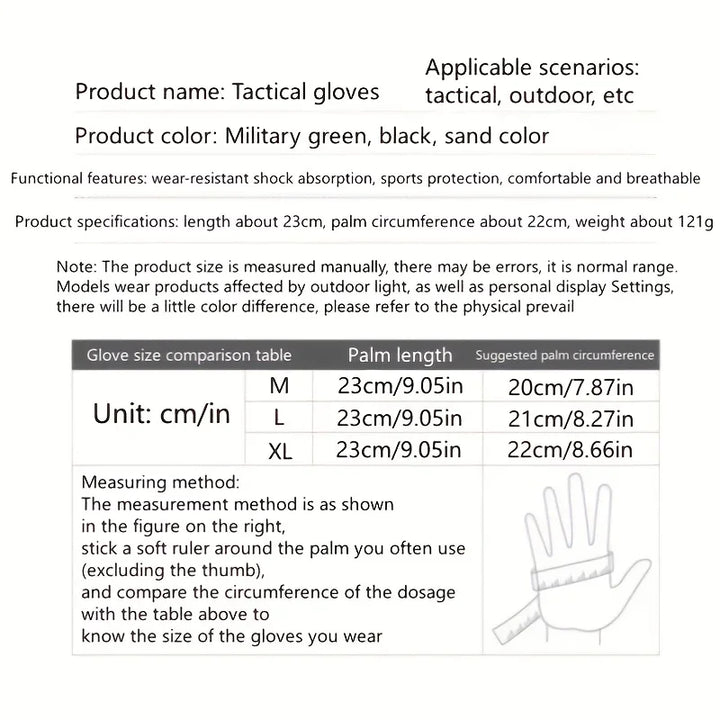 Tactical Military Full Finger Gloves - Soldier Combat Anti-Slip Mittens - Heavy Duty Gear for Airsoft, Shooting, Paintball &amp; MTB Racing