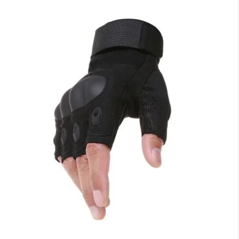 Tactical Half-Finger Outdoor Gloves - Military Grade Impact Protection - Non-Slip Sports Mittens for Shooting, Hunting, Cycling &amp; Motorcycle