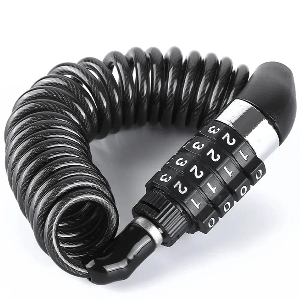 DOMEN 4-Digit Combination Bike Lock - 1.6m Extended High-Strength Steel Cable - Keyless Security for Bicycle, Scooter &amp; Motorcycle