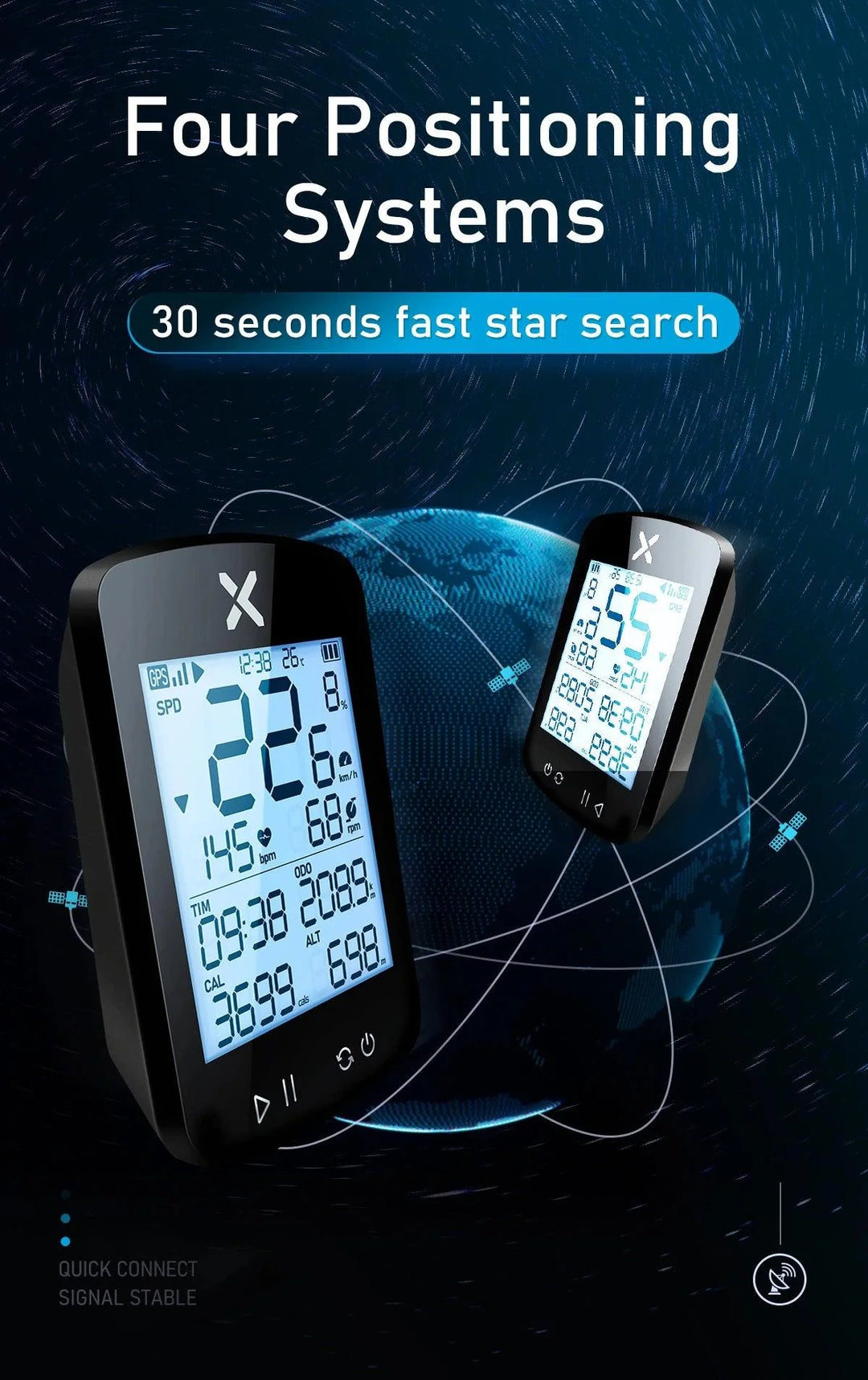 XOSS G+ G2 Smart GPS Bike Computer - 2nd Generation Wireless Cycling Speedometer with ANT+ &amp; Bluetooth for Strava Sync
