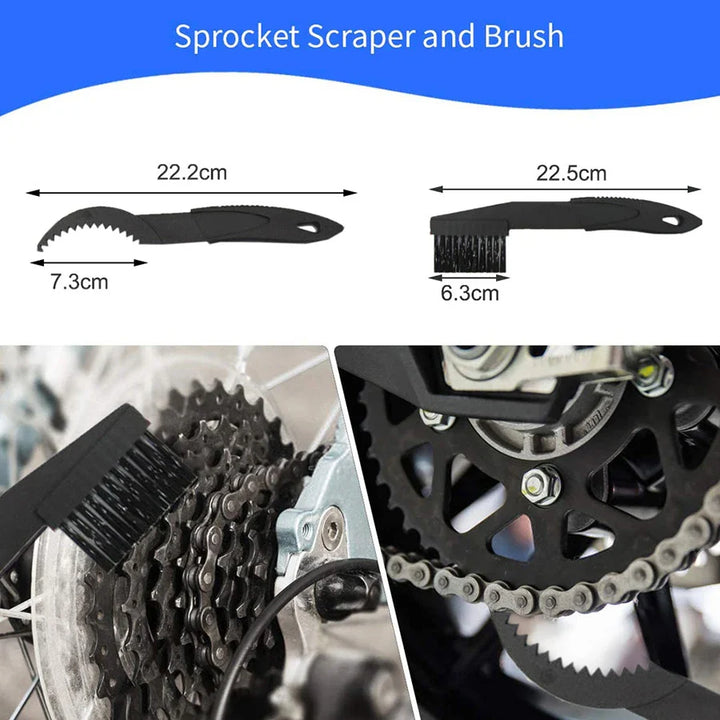 Professional Bicycle Chain Cleaner Kit - 3D Rotary Brush Cleaning Tool Set - MTB &amp; Road Bike Maintenance Gear for Speed &amp; Protection