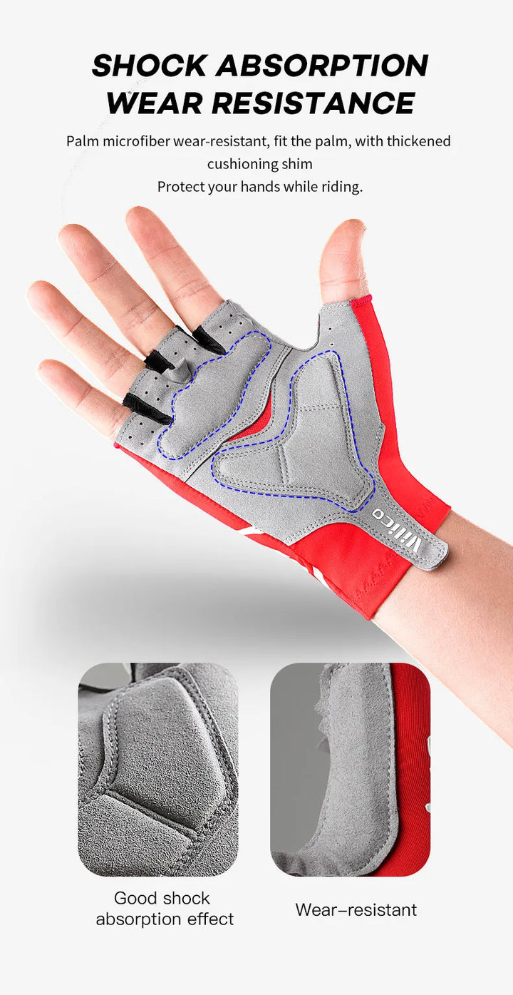 Aero Breaking Wind Cycling Gloves - Anti-Slip Half Finger Racing Mittens for Road Bike Speed