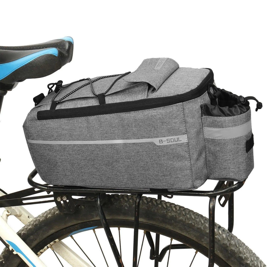 13L Bicycle Carrier Bag - Insulated Rear Rack Trunk Bag - Rainproof Pannier with Bottle Holder &amp; Shoulder Strap for Commuting &amp; Touring