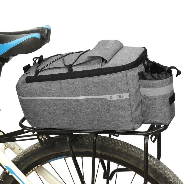 13L Bicycle Carrier Bag - Insulated Rear Rack Trunk Bag - Rainproof Pannier with Bottle Holder &amp; Shoulder Strap for Commuting &amp; Touring