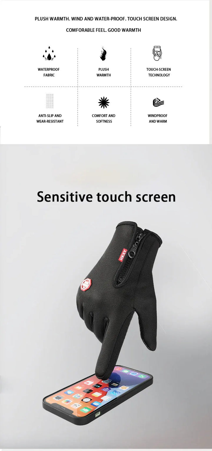 Winter Thermal Cycling Gloves for Men &amp; Women - Waterproof &amp; Windproof Full Finger Mittens - Sensitive Touchscreen Gear for E-Bike &amp; MTB (YD1301)