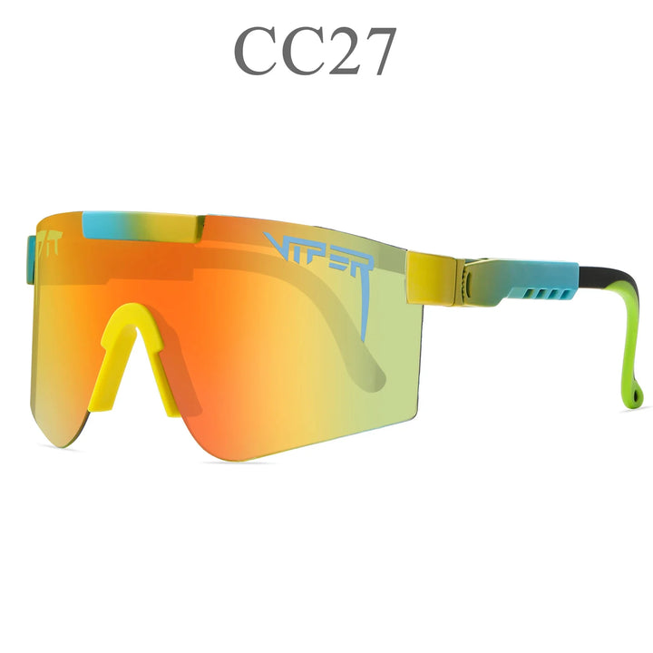 PIT VIPER Outdoor Sport Cycling Sunglasses - UV400 Protection Wide View Eyewear - Tactical Driving &amp; Racing Glasses for Men and Women