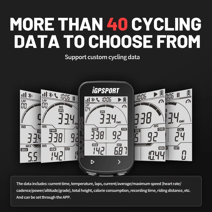 iGPSPORT BSC100S GPS Bike Computer - 2.6" LCD Wireless Speedometer - 40H Battery Life &amp; Type-C Charging - IPX7 Waterproof Cycling Odometer