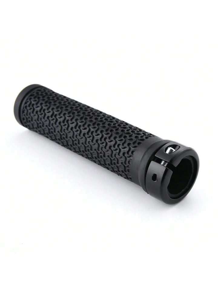 BKPTX MTB Handlebar Grips - Single-Sided Locking Aluminum Alloy Design - Non-Slip Soft Rubber Bike Grips for Mountain &amp; Road Bikes (13.5cm)