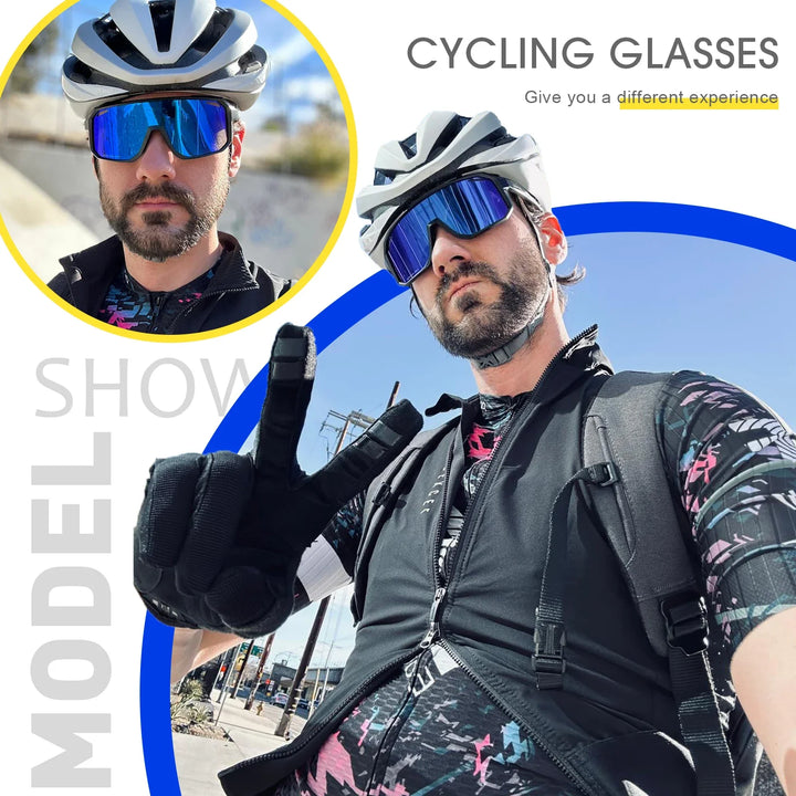 SCVCN Photochromic Cycling Sunglasses - Smart Color-Change Lens - UV400 TR-90 Ultralight Eyewear for MTB, Road Bike &amp; Running