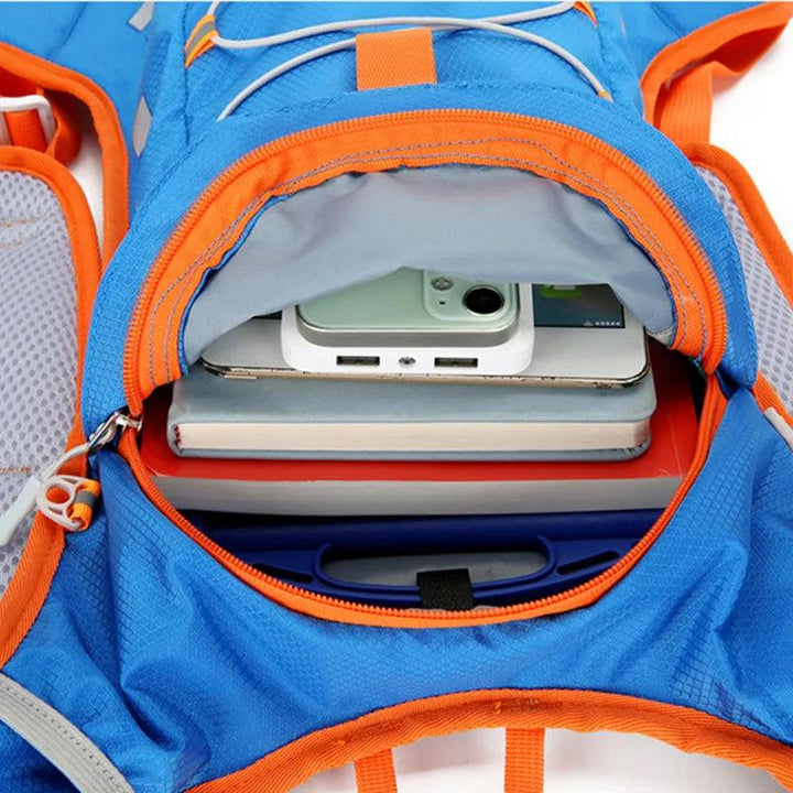 YIYUEQIANLI 12L Outdoor Cycling Backpack - Lightweight Waterproof Nylon Daypack - Reflective Sport Bag for Running, Hiking &amp; Camping